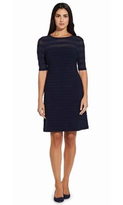 Cocktail Dresses Adrianna Papell - AP1D103882 Ribbed Fitted Cocktail Dress