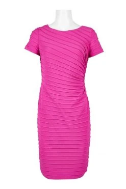 Adrianna Papell - AP1D103892 Jewel Neck Piping Detailed Dress Cocktail Dresses