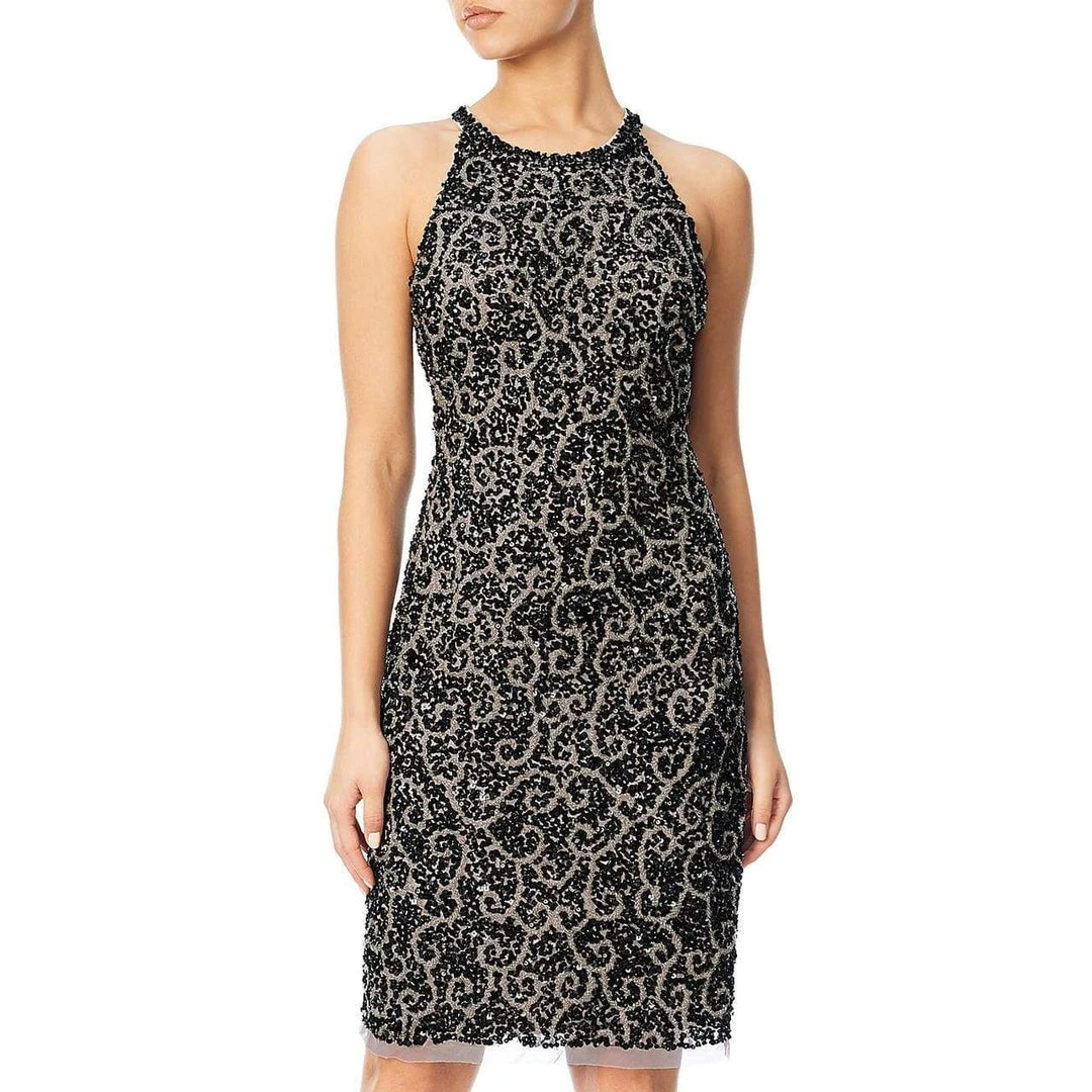 Adrianna Papell - AP1E200183 Swirl Motif Sheath Dress Cocktail Dresses 5 Adrianna Papell - AP1E200183 Swirl Motif Sheath Dress Cocktail Dresses