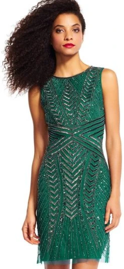 Cocktail Dresses Adrianna Papell - AP1E200188 Geometrically Sequined Dress 10 Cocktail Dresses Adrianna Papell - AP1E200188 Geometrically Sequined Dress