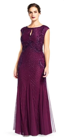 Adrianna Papell - AP1E200211 Sequined Keyhole Trumpet Gown