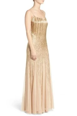 Adrianna Papell - AP1E200530 Beaded Mesh Trumpet Gown