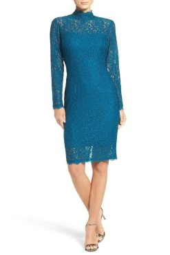 Adrianna Papell - AP1E200552 Long Sleeve Bodycon Lace Dress