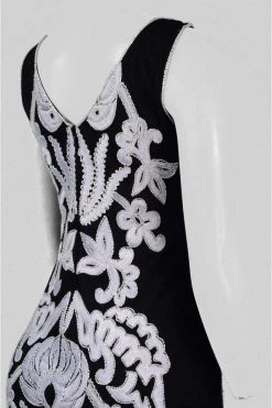 Adrianna Papell - AP1E200676 Embroidered Bateau Sheath Dress Formal Gowns