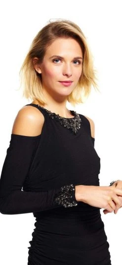 Adrianna Papell - AP1E200716 Cold Shoulder Ruched Evening Gown Formal Gowns