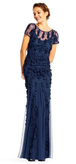 Adrianna Papell - AP1E200980 Embellished Illusion Bateau Sheath Dress Formal Gowns