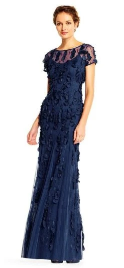 Adrianna Papell - AP1E200980 Embellished Illusion Bateau Sheath Dress Formal Gowns