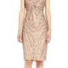 Adrianna Papell - AP1E201100 Sequined Off-Shoulder Sheath Dress