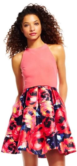 Cocktail Dresses Adrianna Papell - AP1E201127 Floral Halter A-Line Cocktail Dress 10 Cocktail Dresses Adrianna Papell - AP1E201127 Floral Halter A-Line Cocktail Dress