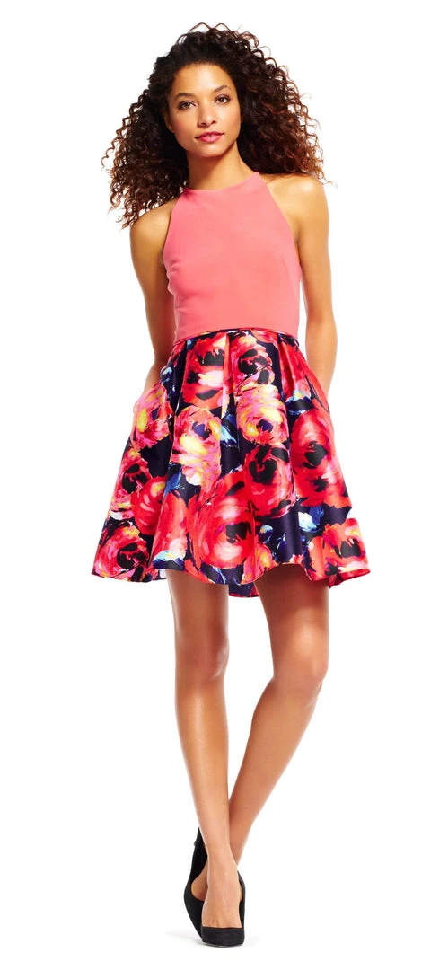 Cocktail Dresses Adrianna Papell - AP1E201127 Floral Halter A-Line Cocktail Dress 4 Cocktail Dresses Adrianna Papell - AP1E201127 Floral Halter A-Line Cocktail Dress