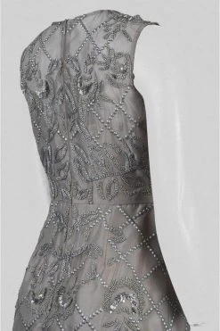 Adrianna Papell - AP1E201287 Beaded V-neck A-line Dress Formal Gowns