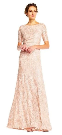 Formal Gowns Adrianna Papell - AP1E201418 Sequin Lace Embroidered Swirl Mesh Dress 20 Formal Gowns Adrianna Papell - AP1E201418 Sequin Lace Embroidered Swirl Mesh Dress