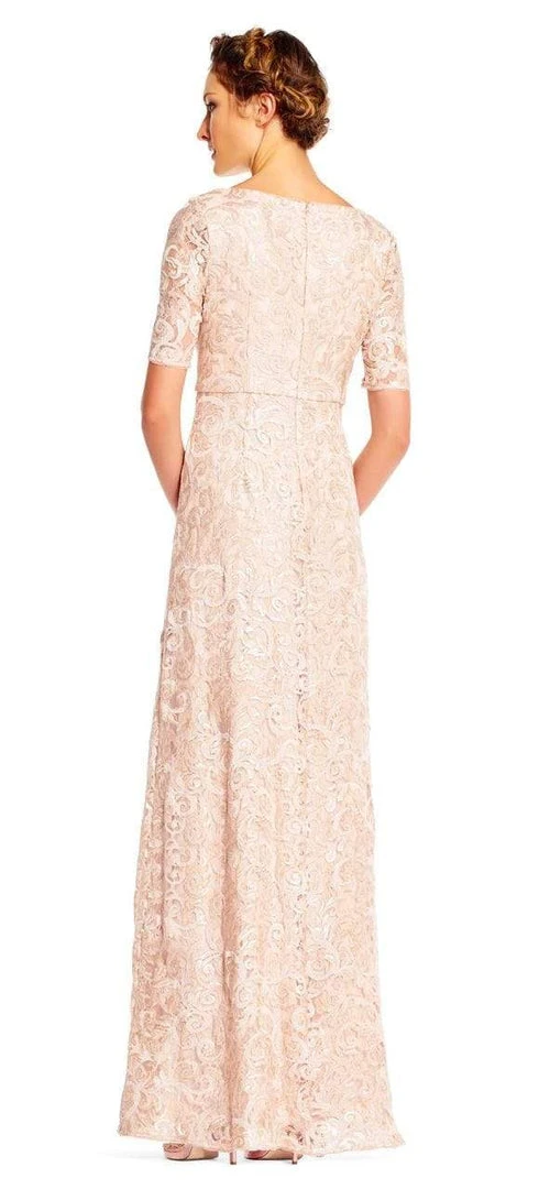 Formal Gowns Adrianna Papell - AP1E201418 Sequin Lace Embroidered Swirl Mesh Dress 11 Formal Gowns Adrianna Papell - AP1E201418 Sequin Lace Embroidered Swirl Mesh Dress