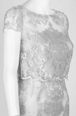 Adrianna Papell - AP1E201453 Metallic Embroidered Popover Lace Gown 13 Adrianna Papell - AP1E201453 Metallic Embroidered Popover Lace Gown