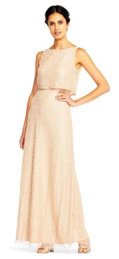 Adrianna Papell - AP1E201759 Sleeveless Popover Sequined Gown