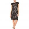 Adrianna Papell - AP1E201934 Embroidered Sequined Bateau Sheath Dress Cocktail Dresses 1 Adrianna Papell - AP1E201934 Embroidered Sequined Bateau Sheath Dress Cocktail Dresses
