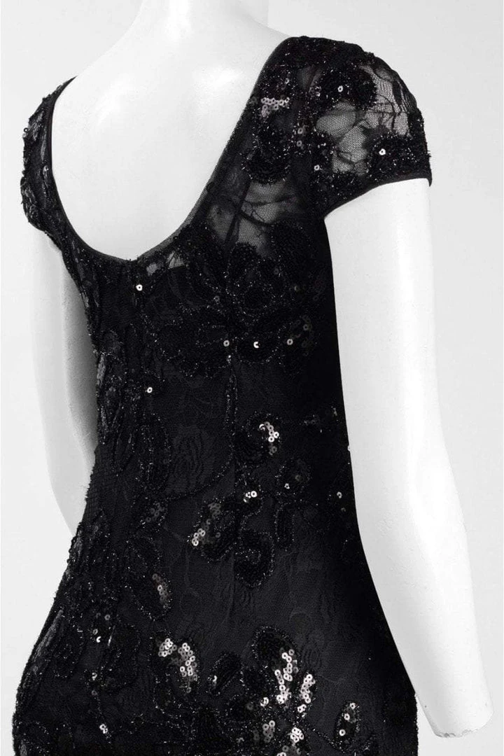 Adrianna Papell - AP1E201934 Embroidered Sequined Bateau Sheath Dress Cocktail Dresses 6 Adrianna Papell - AP1E201934 Embroidered Sequined Bateau Sheath Dress Cocktail Dresses