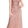 Formal Gowns Adrianna Papell - AP1E202166 Draped Cowl Back Cap Sleeve Sequined Gown 1 Formal Gowns Adrianna Papell - AP1E202166 Draped Cowl Back Cap Sleeve Sequined Gown
