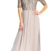 Formal Gowns Adrianna Papell - AP1E202210 Elbow Sleeves Beaded Chiffon Gown