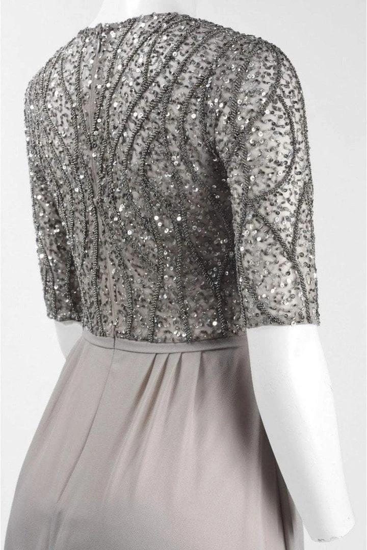 Formal Gowns Adrianna Papell - AP1E202210 Elbow Sleeves Beaded Chiffon Gown 7 Formal Gowns Adrianna Papell - AP1E202210 Elbow Sleeves Beaded Chiffon Gown