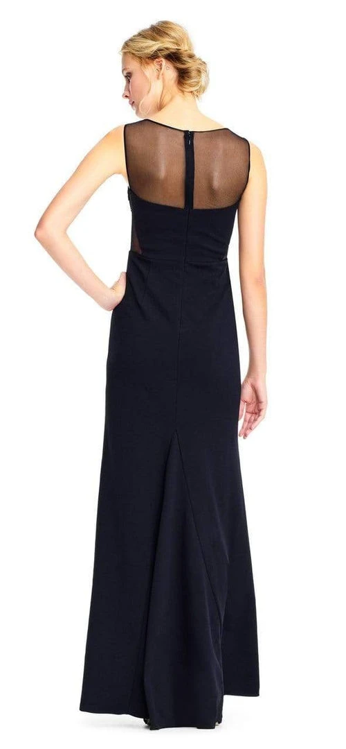 Adrianna Papell - AP1E202366 Metallic Floral Beaded Illusion Gown 4 Adrianna Papell - AP1E202366 Metallic Floral Beaded Illusion Gown