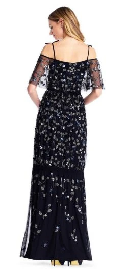 Formal Gowns Adrianna Papell - AP1E202574 V-Neck Cold Shoulder Evening Dress