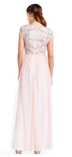 Formal Gowns Adrianna Papell - AP1E202874 Embellished Illusion Tulle A-line Dress