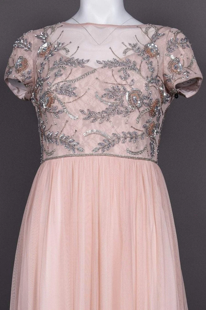 Formal Gowns Adrianna Papell - AP1E202874 Embellished Illusion Tulle A-line Dress 8 Formal Gowns Adrianna Papell - AP1E202874 Embellished Illusion Tulle A-line Dress