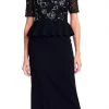 Adrianna Papell - AP1E202890 Embellished Short Sleeves Peplum Gown Formal Gowns 1 Adrianna Papell - AP1E202890 Embellished Short Sleeves Peplum Gown Formal Gowns