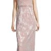 Adrianna Papell - AP1E203063 Pleated Jewel Metallic Knit Column Dress