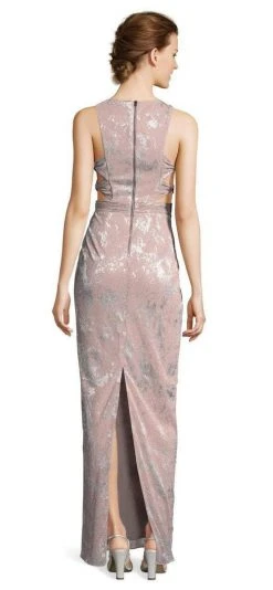 Adrianna Papell - AP1E203063 Pleated Jewel Metallic Knit Column Dress