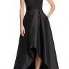 Adrianna Papell - AP1E203192 Wide V-Neck Pleated A-Line High Low Dress Formal Gowns 2 Adrianna Papell - AP1E203192 Wide V-Neck Pleated A-Line High Low Dress Formal Gowns