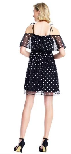 Adrianna Papell - AP1E203196 Polka Dot Square Neck A-line Dress