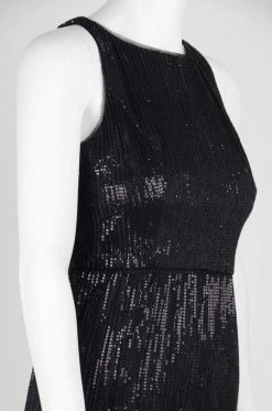 Adrianna Papell - AP1E203407 Sequined Bateau Knee Length Sheath Dress