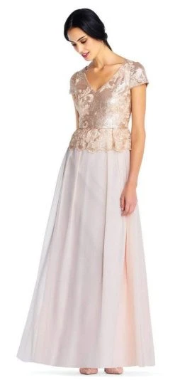 Adrianna Papell - AP1E203408 Embroidered And Sequined Chiffon Dress Formal Gowns