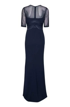 Formal Gowns Adrianna Papell - AP1E203438 Sheer Quarter Length Sleeve Sheath Dress