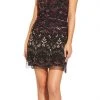 Adrianna Papell - AP1E203885 Bedazzled Bateau Mesh Sheath Dress