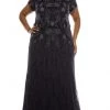Adrianna Papell - AP1E205375W Bugle Beaded Full Length Dress