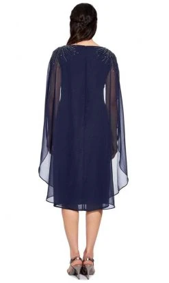 Cocktail Dresses Adrianna Papell - AP1E205401 Beaded Bateau Neck Illusion Chiffon Dress