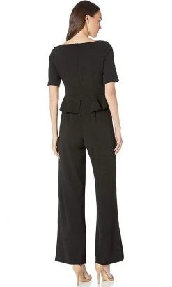 Adrianna Papell - AP1E205587 Short Sleeve V Neck Jumpsuit Plus Size Dresses