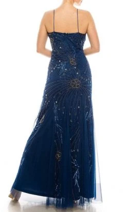 Formal Gowns Adrianna Papell - AP1E205597 V Neck Beaded Long Dress