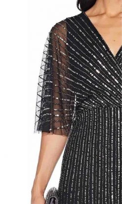 Adrianna Papell - AP1E205631 Long Sequined Mesh A-Line Dress 10 Adrianna Papell - AP1E205631 Long Sequined Mesh A-Line Dress