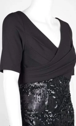 Adrianna Papell - AP1E205644 Crisscross V-Neck Sequined Crepe Dress Formal Gowns 9 Adrianna Papell - AP1E205644 Crisscross V-Neck Sequined Crepe Dress Formal Gowns