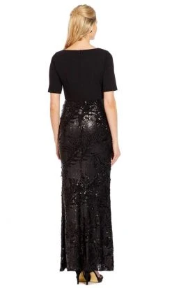 Adrianna Papell - AP1E205644 Crisscross V-Neck Sequined Crepe Dress Formal Gowns