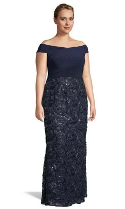 Adrianna Papell - AP1E205705 Off Shoulder Embroidered Soutache Dress