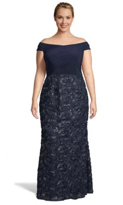 Adrianna Papell - AP1E205705 Off Shoulder Embroidered Soutache Dress