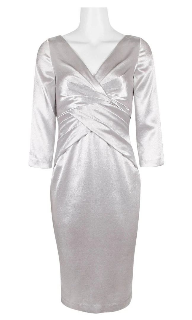 Plus Size Dresses Adrianna Papell - AP1E205746 V Neck Satin Fitted Dress 6 Plus Size Dresses Adrianna Papell - AP1E205746 V Neck Satin Fitted Dress