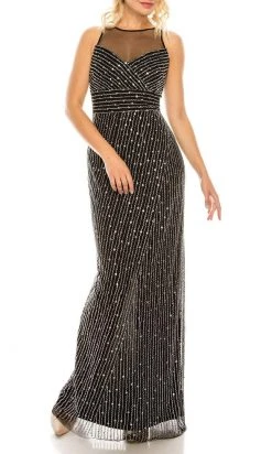 Adrianna Papell - AP1E205824 Illusion Bateau Fitted Evening Dress Formal Gowns