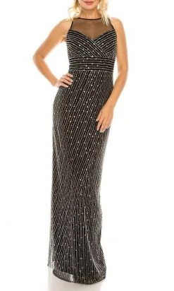 Adrianna Papell - AP1E205824 Illusion Bateau Fitted Evening Dress Formal Gowns