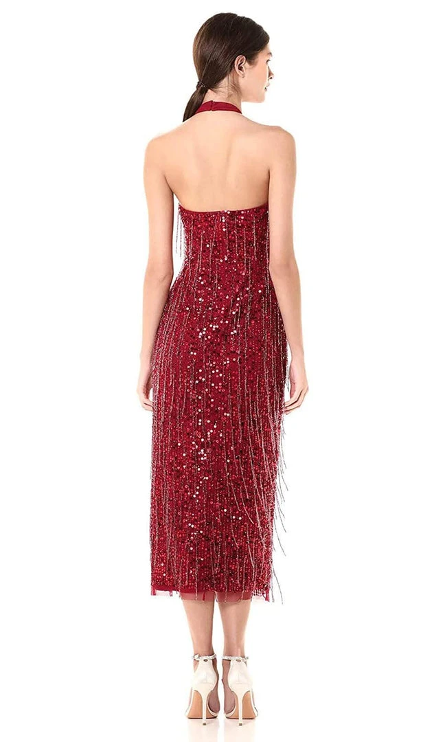 Adrianna Papell - AP1E206152 Sequined High Halter Sheath Dress Plus Size Dresses 4 Adrianna Papell - AP1E206152 Sequined High Halter Sheath Dress Plus Size Dresses